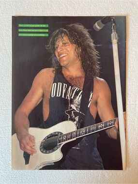 Rock Tour pinup Featuring Jon Bon Jovi in Black Tank Top